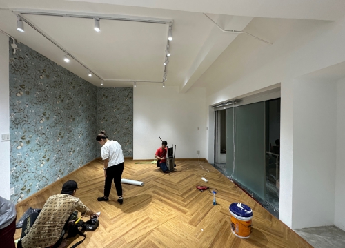 sản phẩm mới trước và sau khi thi công : sàn & tranh : 622/7 Cộng Hòa, Phường 13, Q. Tân Bình