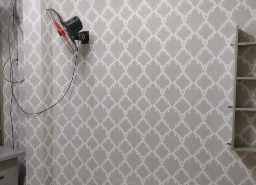 Hoan thiện thi công giấy dán tường phòng cho khách : hẻm 218 Minh Phụng