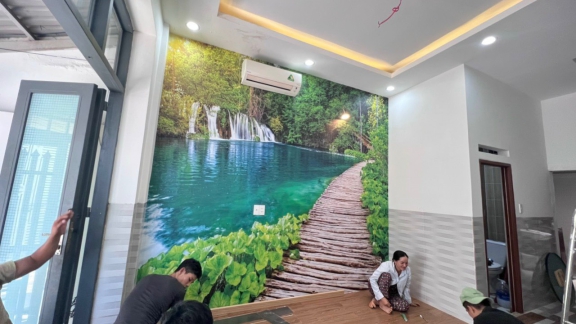 hoàn thiện bức tranh cho khách : Thẩm Mỹ Viện Hakali, Q,2