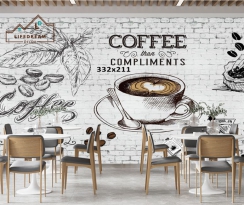 tranh dán tường coffee 3D 09