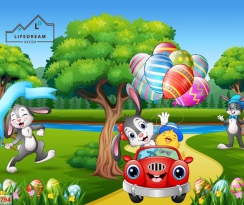Tranh 3D Chú Thỏ Tinh Nghịch
