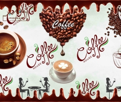 tranh dán tường 3D coffee 02