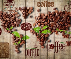 tranh dán tường 3D coffee 03