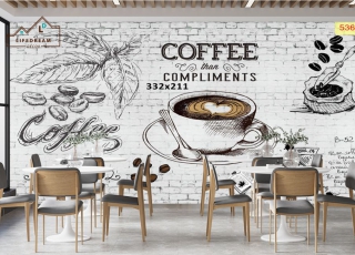 tranh dán tường coffee 3D 09