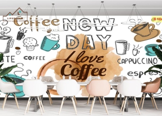 tranh dán tường coffee 3D 08