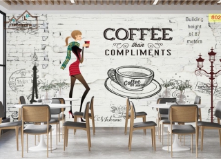 tranh dán tường coffee 3D 06