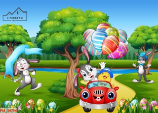 Tranh 3D Chú Thỏ Tinh Nghịch