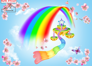 Tranh Dán Tường 7 Sắc Cầu Vồng 3D