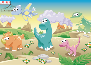 TRANH DÁN TƯỜNG KHỦNG LONG NHỎ 3D 