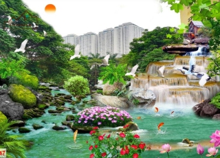 Tranh Sơn Thuỷ 3D 043