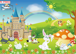 Tranh Dán Tường 3D trẻ em muôn thú