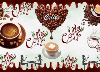 tranh dán tường 3D coffee 02