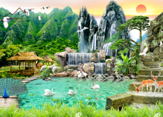 tranh sơn thủy 3D 26