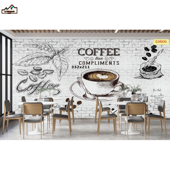 tranh dán tường coffee 3D 09
