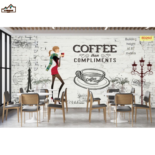 tranh dán tường coffee 3D 06