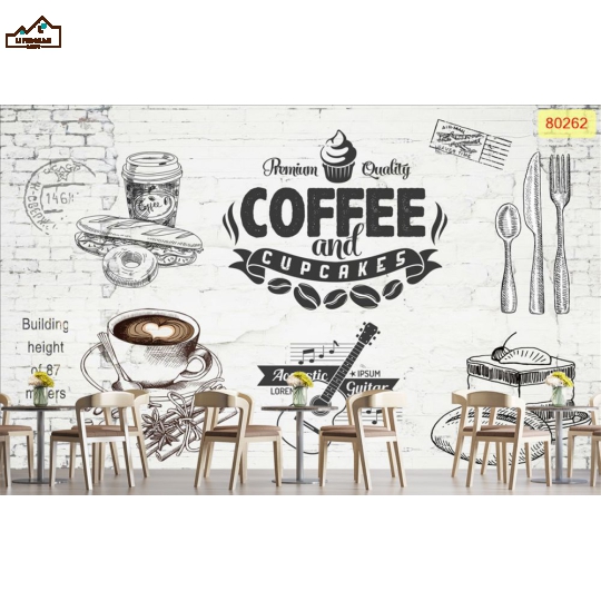 tranh dán tường coffee 3D 07
