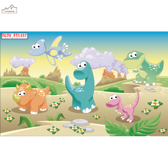 TRANH DÁN TƯỜNG KHỦNG LONG NHỎ 3D 