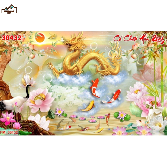 Tranh 3D , Cá Chép Hoá Rồng