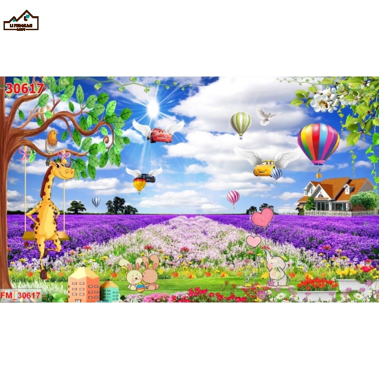 Tranh 3D Trẻ Em Khinh Khí Cầu