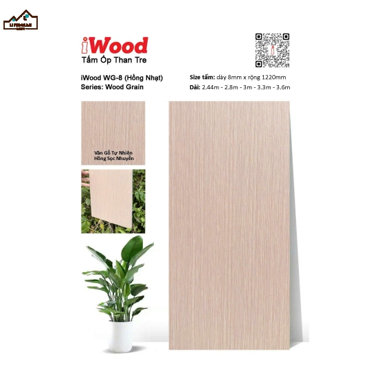 TẤM ỐP THAN TRE IWood WG 8 ( Hồng Nhạt )