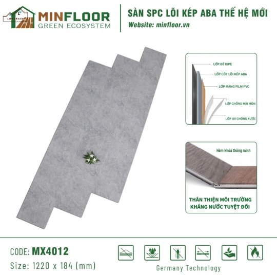 Sàn SPC Lõi Kép ABA  MX 4012