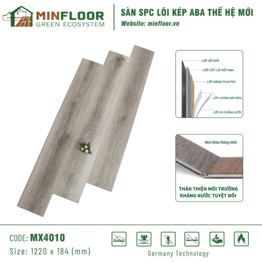 Sàn SPC Lõi Kép ABA  MX 4010