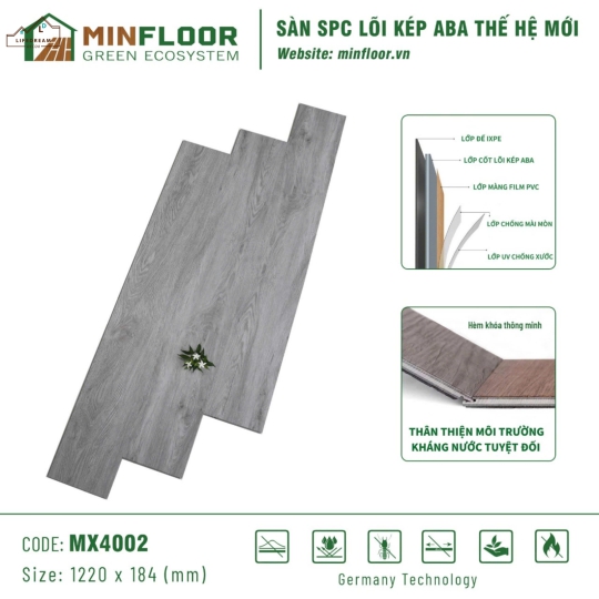 Sàn SPC Lõi Kép ABA  MX 4002