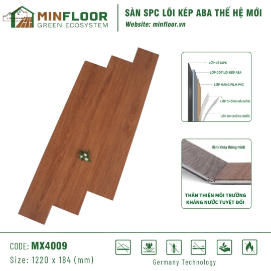 Sàn SPC Lõi Kép ABA  MX 4009